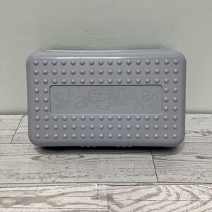 Vintage SpaceMaker Pencil Box Gray Black Plastic School Supply Case Made in USA